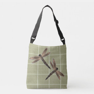 Earthy Toned Dragonflies Crossbody Bag