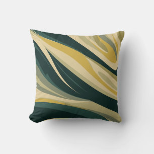 Earthy Tones Abstract Swirl Design Throw Pillow