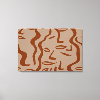 Earthy Tones Abstract Women's Faces Canvas Print