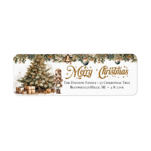 Earthy tones green gold Christmas tree Nutcracker