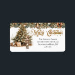 Earthy tones green gold Christmas tree Nutcracker Label<br><div class="desc">Earthy tones green gold Christmas tree Nutcracker Return Address Labels Introducing "Elegant Christmas" - Elevate Your Holiday Home Decor! Transform your home into a luxurious winter wonderland with our exquisite "Elegant Christmas" design collection. This carefully curated collection embodies the spirit of the season, blending opulence with the timeless charm of...</div>