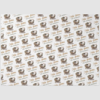 Earthy tones green gold cozy Christmas Reindeer Tissue Paper
