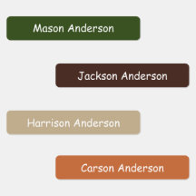 Earthy tones Name labels for boys water proof 