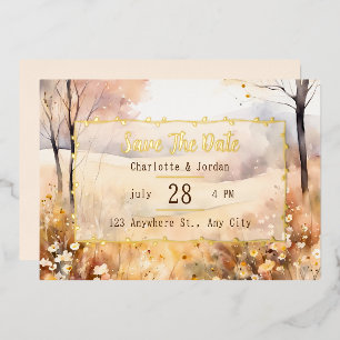 Earthy tones rustic bloom Autumn Save The Date
