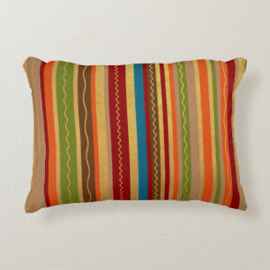Earthy Tones Stripes Accent Pillow