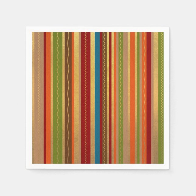 Earthy Tones Stripes  Napkin (Front)