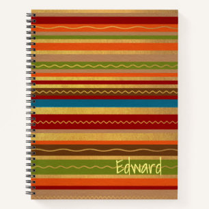Earthy Tones Stripes Notebook