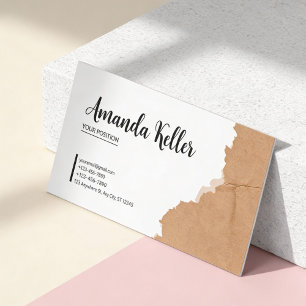 Earthy Torn Paper Business Card