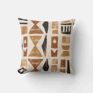 Earthy Tribal Pattern Pillow
