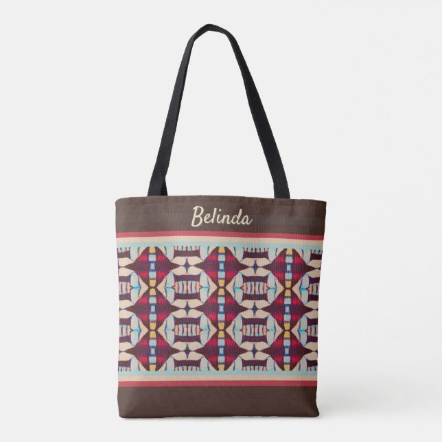Earthy Tribal Tapestry Tote Bag (Back)