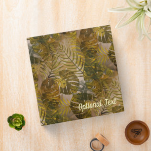 Earthy Tropical Leaves Pattern Binder