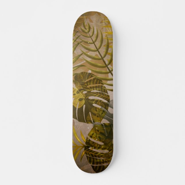 Earthy Tropical Pattern  Skateboard (Front)