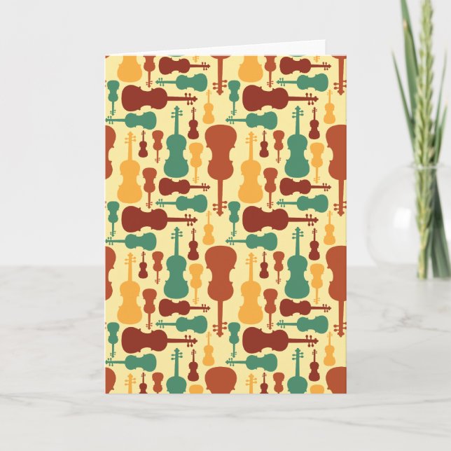 Earthy Violin Greeting Card (Front)
