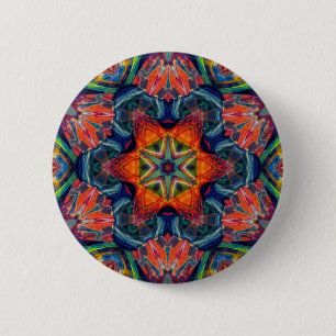 Earthy Warm Energy Kaleidoscope Gradient 2 Inch Round Button