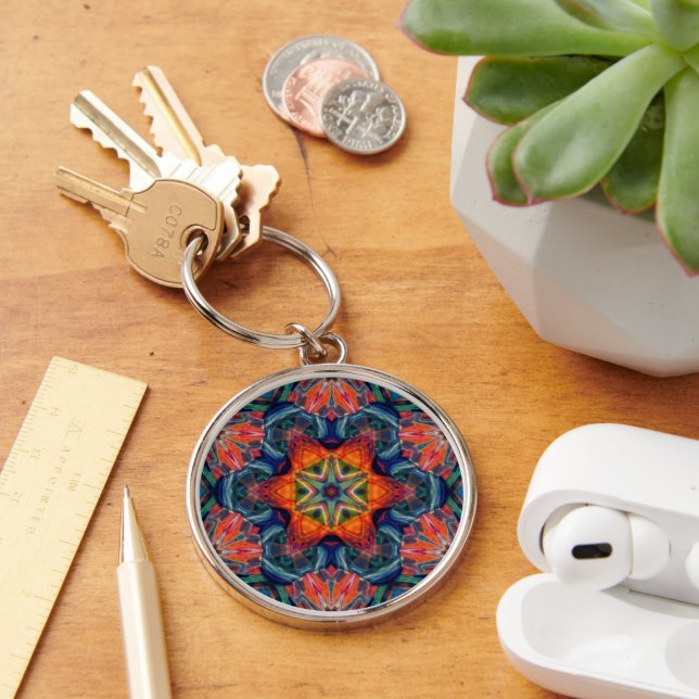 Earthy Warm Energy Kaleidoscope Gradient Keychain (Desk)