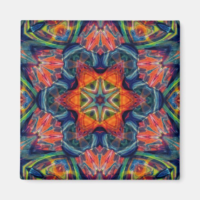 Earthy Warm Energy Kaleidoscope Gradient Magnet (Front)