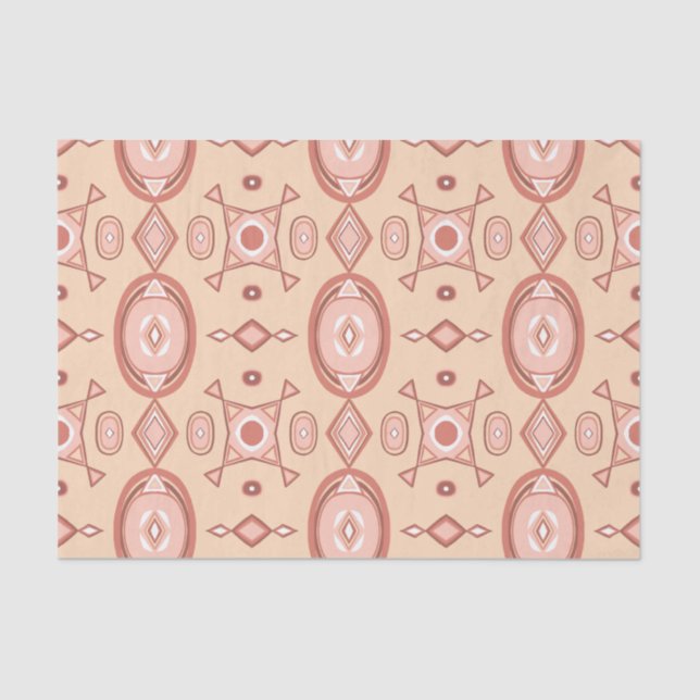 Earthy Warm Geometric Pattern Tissue Paper (Front)