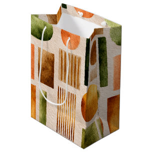 Earthy Watercolor Abstract Pattern - Boho Organic Medium Gift Bag