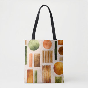 Earthy Watercolor Abstract Pattern - Boho Organic Tote Bag