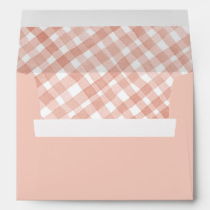 Earthy Watercolor Plaid Gingham Pattern  Envelope