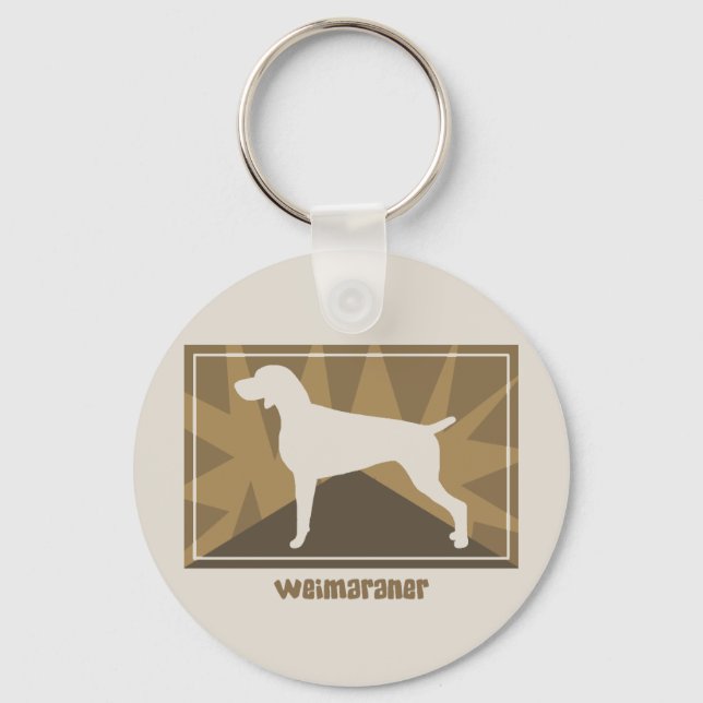 Earthy Weimaraner Keychain (Front)