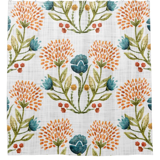 Earthy Whimsical: Watercolor Flower Motif. (Front)