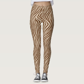 Earthy Zebra Print Fashion Leggings