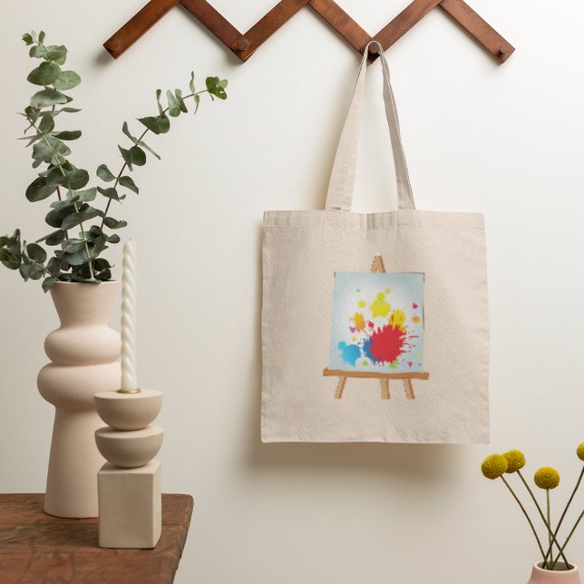 Easel Art With Paint Splatters Tote Bag (Creator Uploaded)