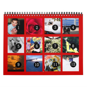 Easily 1 to 12 Your Own Red 2026 Calendar