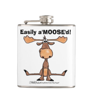 Easily A'Moose"d Hip Flask