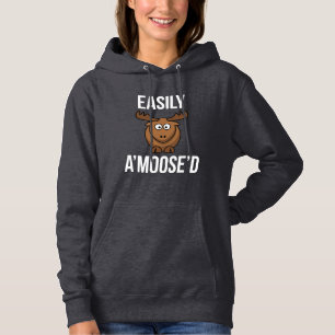 Easily Amoosed Moose Animial Pun Hoodie
