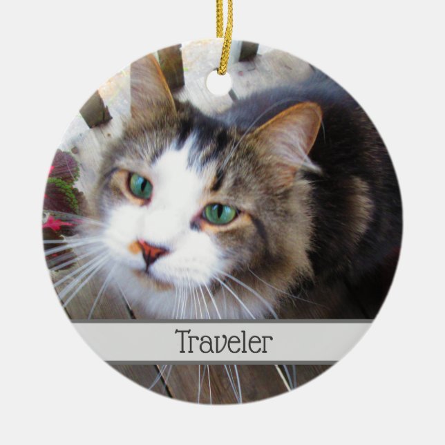 Easily Create Your Own Add 2 Photos Custom Ceramic Ornament (Front)