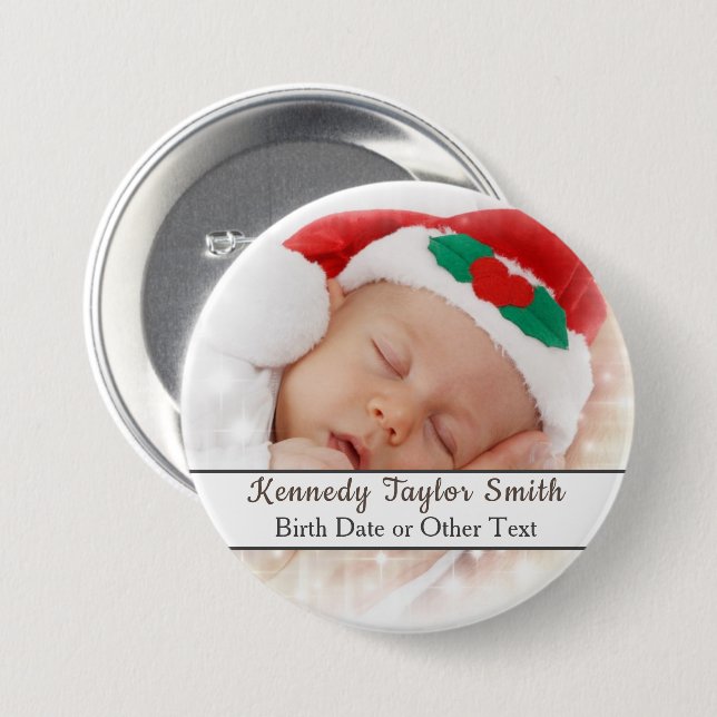 Easily Create Your Own Add Photo Art Logo Custom 3 Inch Round Button (Front & Back)