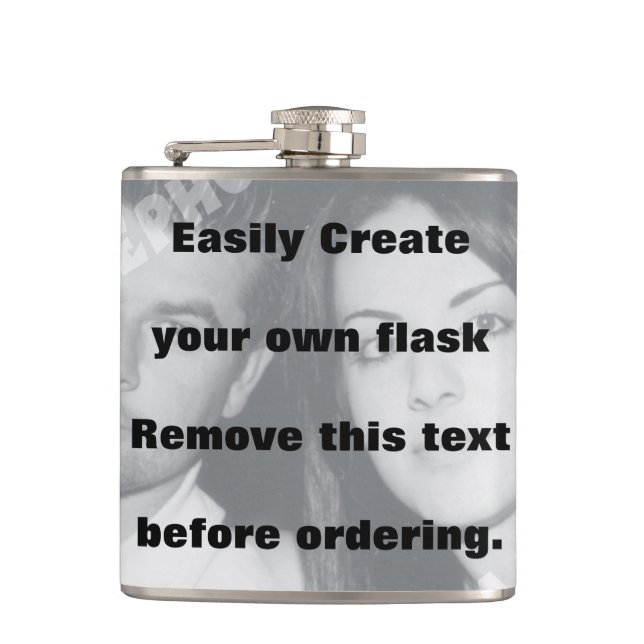 Easily create your own personalized liquid flask (Front)