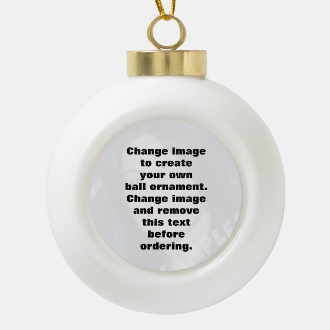Easily create your own personalized photo ceramic ball christmas ornament (Front)