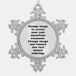 Easily create your own personalized photo snowflake pewter christmas ornament
