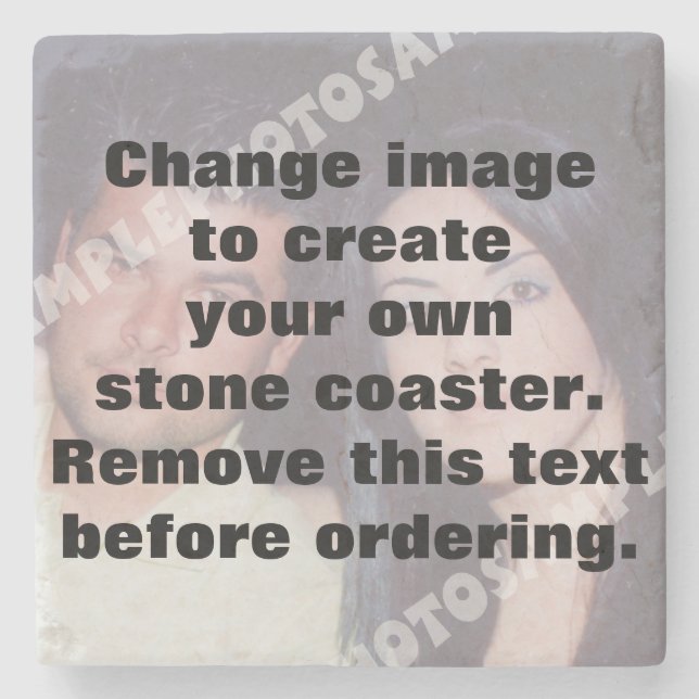 Easily create your own personalized photo stone coaster (Front)