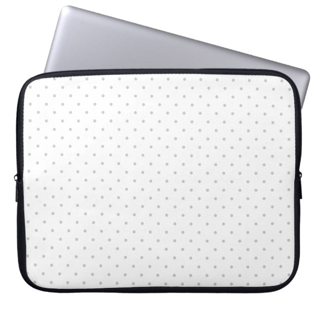 Easily Customize Colour from Grey Mini Polka Dots Laptop Sleeve (Front)