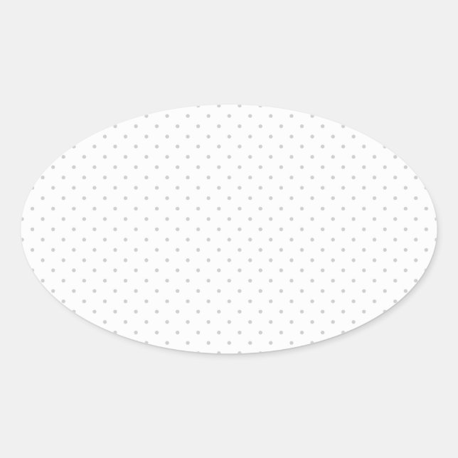 Easily Customize Colour from Grey Mini Polka Dots Oval Sticker (Front)