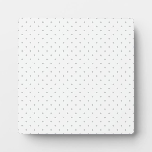 Easily Customize Colour from Grey Mini Polka Dots Plaque (Front)