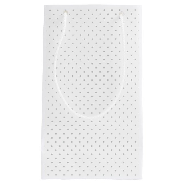 Easily Customize Colour from Grey Mini Polka Dots Small Gift Bag (Front)