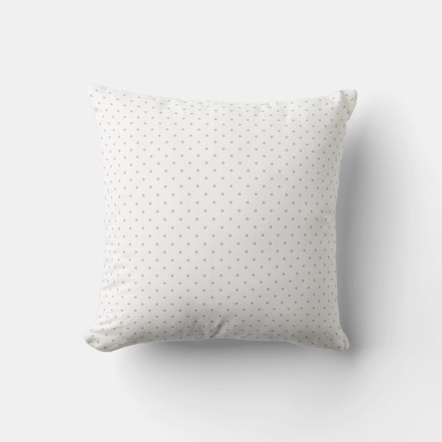 Easily Customize Colour from Grey Mini Polka Dots Throw Pillow (Front)