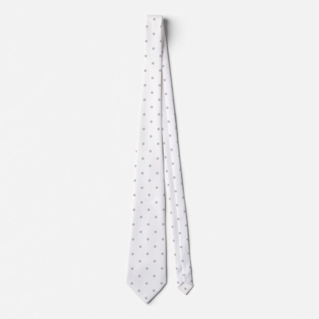 Easily Customize Colour from Grey Mini Polka Dots Tie (Front)