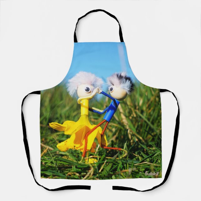 Easily dancing actively Fubby puppetets couple v. Apron (Front)