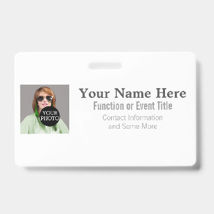 Easily Design Your Own Classic Photo Logo name tag Badge