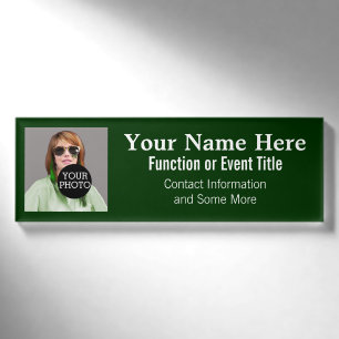 Easily Design Your Own Green Photo Logo name tag