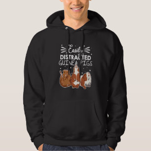 Easily Disctracted By Guinea Pigs Animal Lover Pig Hoodie