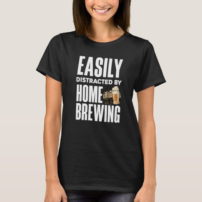 Easily Distraced Home Brewing Homebrow Brewery Bee T-Shirt (Front)