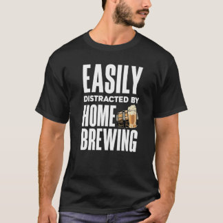 Easily Distraced Home Brewing Homebrow Brewery Bee T-Shirt