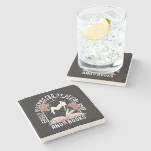 Easily Distracted Aerial Hoop And Book Stone Coaster